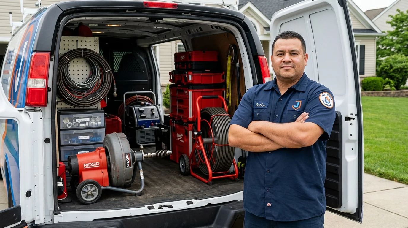 Professional drain cleaning equipment and Johns Plumbing LLC plumber in Chino