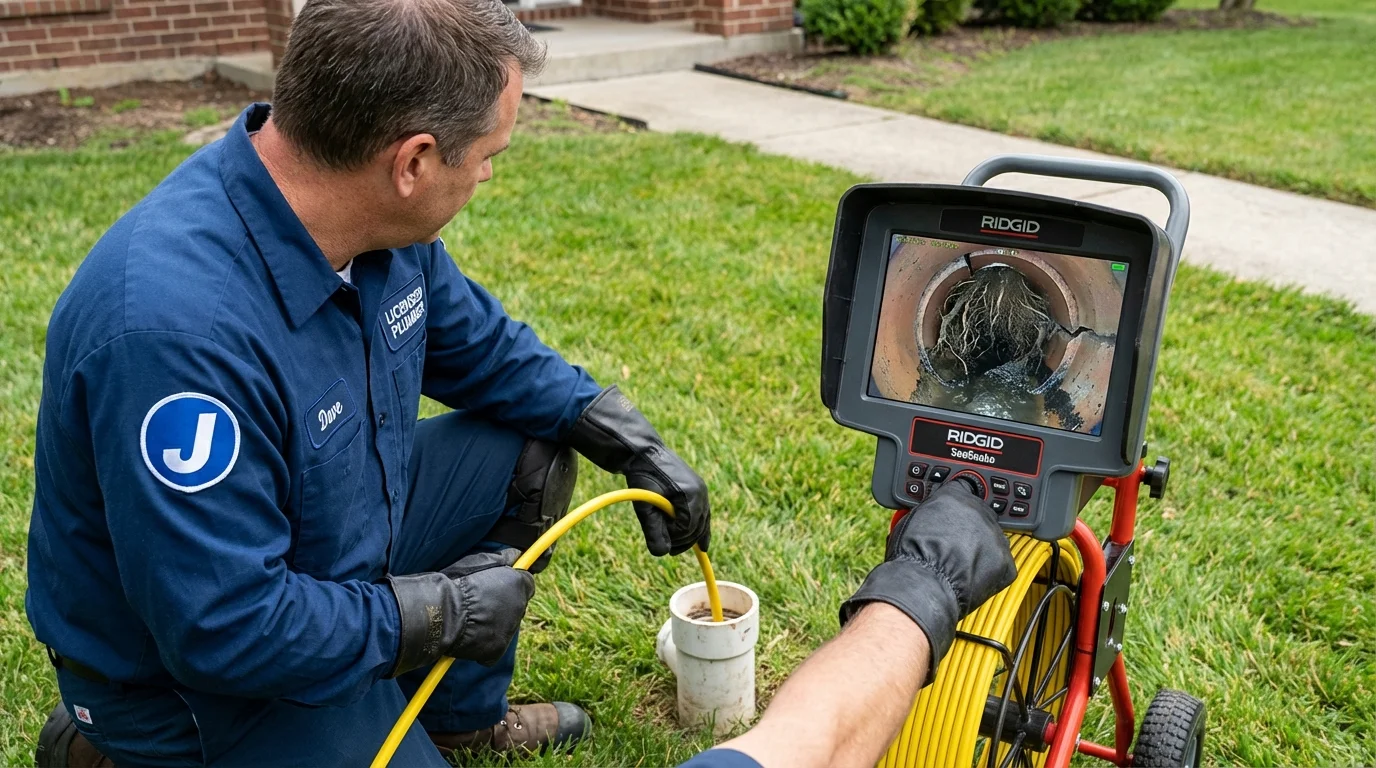 Sewer camera inspection being performed by Johns Plumbing LLC in Chino